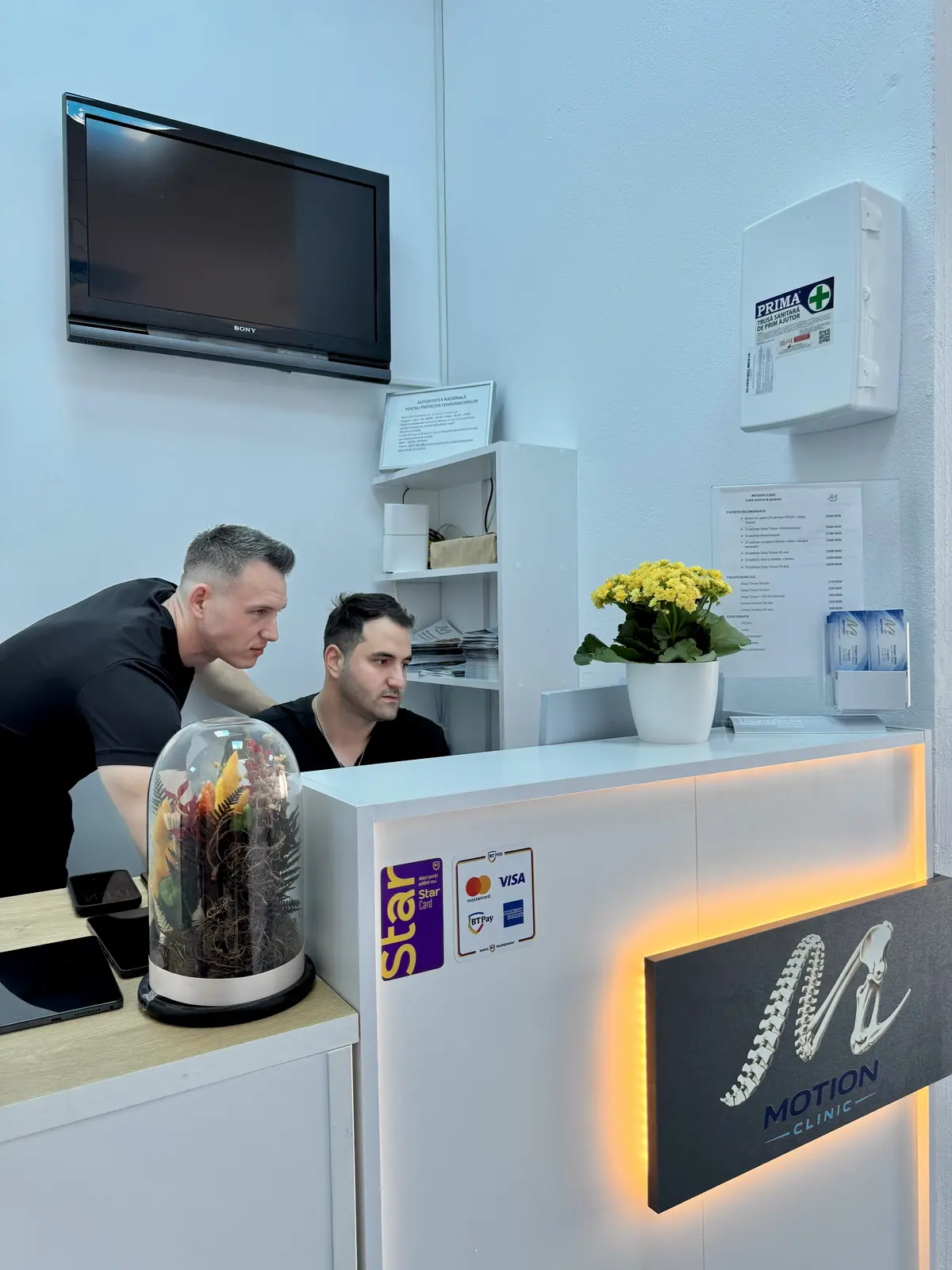 Echipa Motion Clinic în zona de recepție Snagov Plaza
